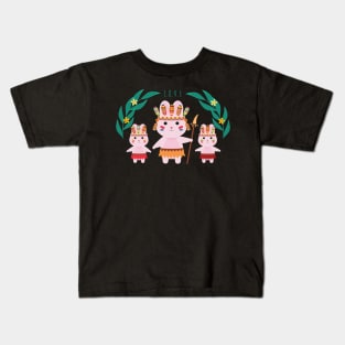 Tribal bunnies Kids T-Shirt